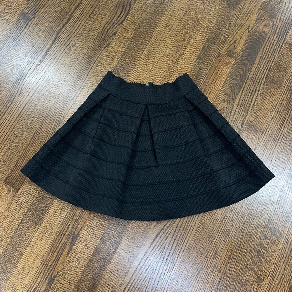 Black Structured A Line Skirt